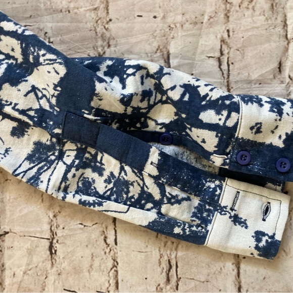 NWT COOFANDY man’s navy/white long sleeve Henley, neck, cotton shirt size XXL - Picture 10 of 11